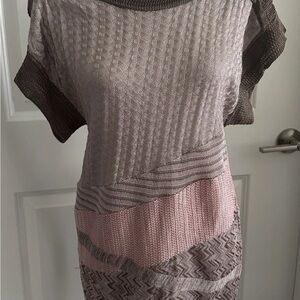 Stylish Missoni Knit Dress with Pink and Brown Accents